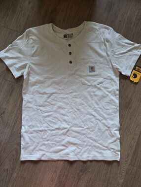 Carhartt Men’s Cream Henley Pocket T-Shirt model TK6544